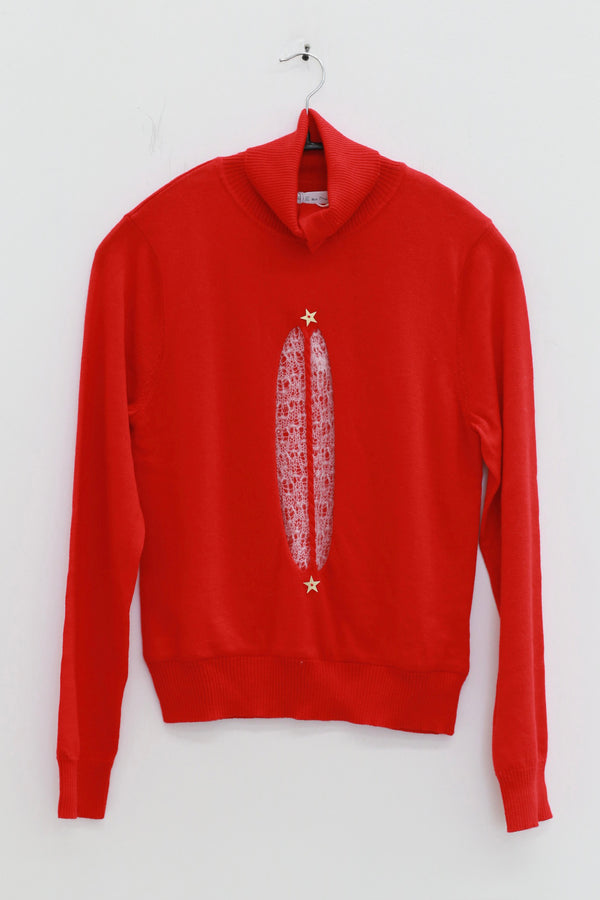 NAN KNITS 25 Autumn and Winter Hollow Cable Star Pullover/Skirt NAN-N25AWJUM11RED-HONG Red Top (N25AWJUM11WHI)
